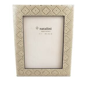 Natalini Handmade Italian Frame 5x7" ( 13x18 cm ) Ivory With Gold Leaf Print